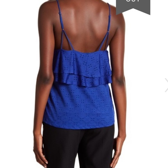 Harlowe & Graham Blue Eyelet Flutter Cami Top Size XS - Picture 2 of 12